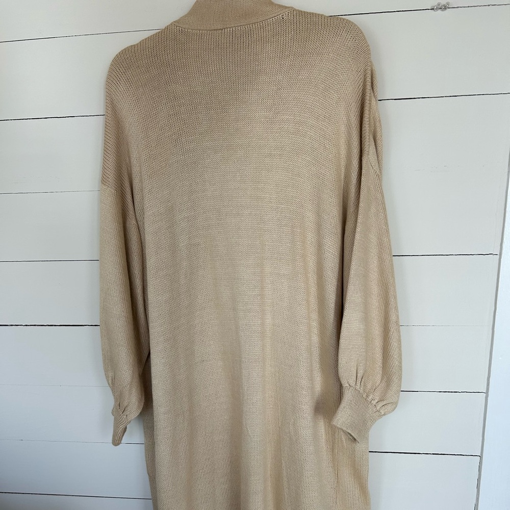 Vintage Maria Rodriguez Silk Blend Long Open Front Sweater Size Medium. - Picture 3 of 4